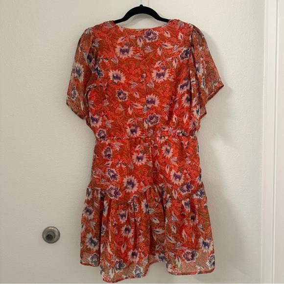 Sam Edelman Country Paisley Floral Fit and Flare dress red size 10 - Picture 4 of 6